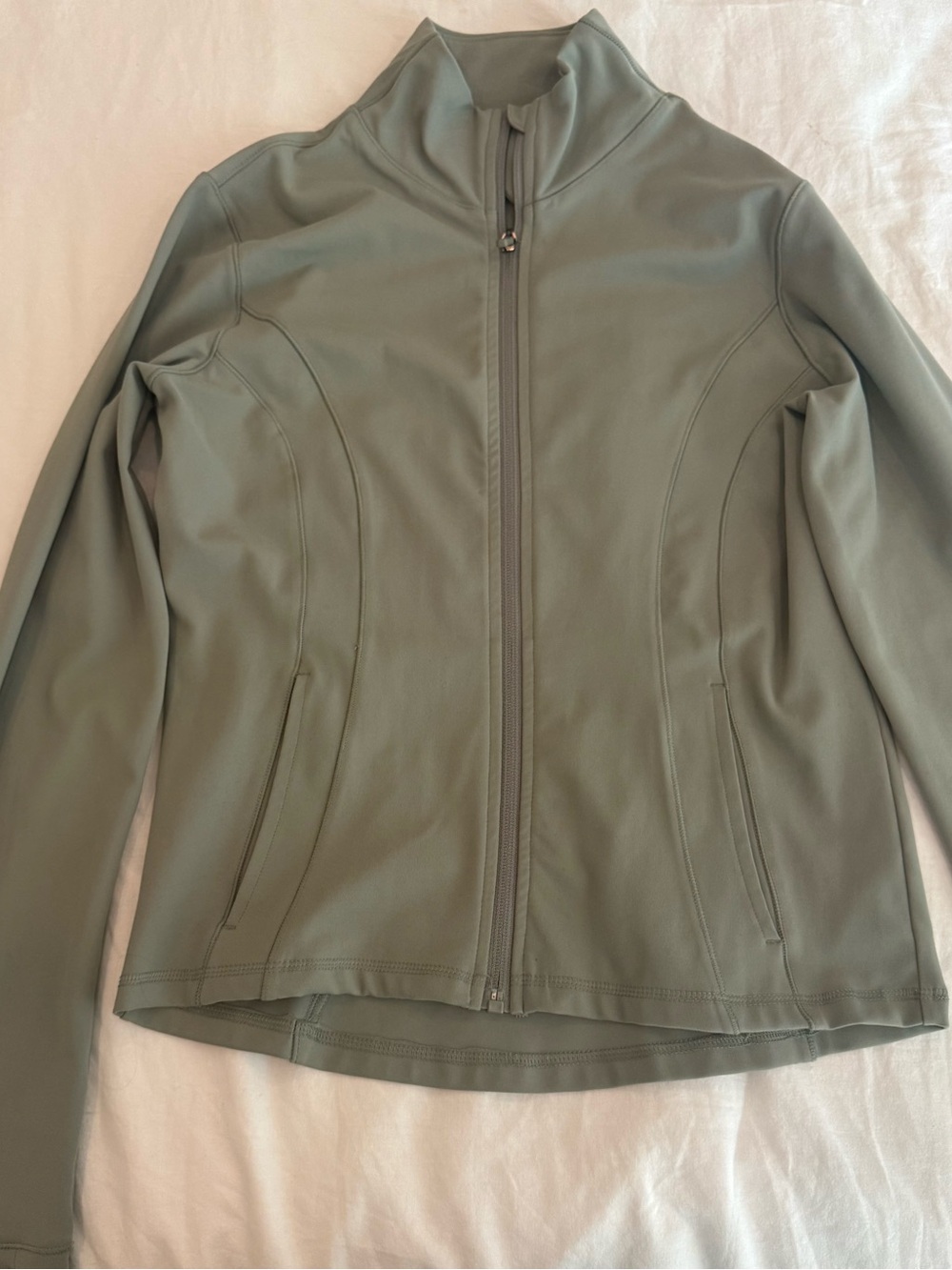 90 Degree By Reflex Olive Green Zip-Front Bomber Jacket